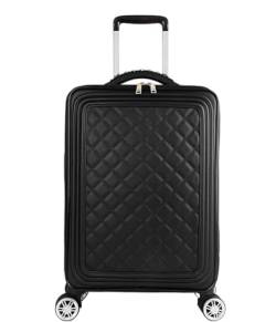 ASHSDI Koffer Reisekoffer Trolley Reisegepäck, Weiches, Aufrechtes, Robustes Gepäck Mit 4 Spinnerrädern Für Damen Boardcase Handgepäck (Color : Black, Size : 18in) von ASHSDI