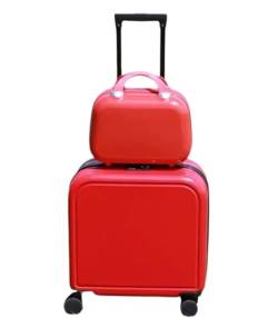 Koffer Reisekoffer Trolley 2-teiliges Kofferset Mit Spinnerrädern, Hartschalen-Handgepäckset Boardcase Handgepäck (Color : A, Size : 18in) von ASHSDI