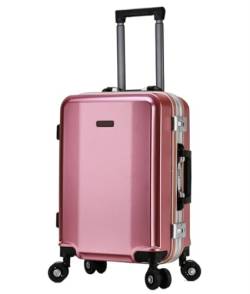 Koffer Reisekoffer Trolley Aluminiumrahmen, Doppelschnalle, Passwort, Gepäck, externer USB-Lade-Smart-Koffer Boardcase Handgepäck (Color : A, Size : 22in) von ASHSDI
