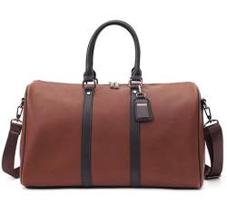 Reisetasche Sporttasche 18-Zoll-Reisetasche Für Kleidungsstücke, Große Kapazität, PU-Handgepäck-Reisetasche Für Herren Kliniktasche Geburt (Color : B, Size : 470 * 190 * 270mm) von ASHSDI
