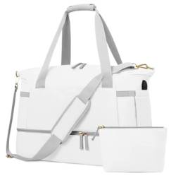 Reisetasche Sporttasche Weekender-Taschen Für Damen, Reisetaschen Mit Schuhfach Und Kulturbeutel Kliniktasche Geburt (Color : G, Size : 18.5in) von ASHSDI