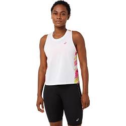 ASICS Damen Color Injection Tank-Top Laufbekleidung Tank-Top Weiß - Pink L von ASICS