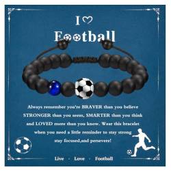 ASIEIT Sportball-Armband, verstellbar, mattes Stein-Perlenarmband, multifunktional, minimalistisch, Fitnessstudio-Armband, Schmuck, Geschenk for Jungen und Mädchen (E) von ASIEIT