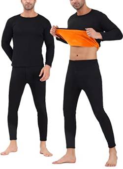 ASKSA Thermounterwäsche Herren Innenfleece Set Extra Warmes Dickes Thermo Unterwäsche Atmungsaktiv Weich Thermobekleidung Männer Winter für Lauf von ASKSA