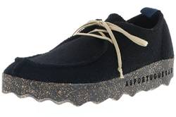 ASPORTUGUESAS Chat P018063000 Damen Halbschuhe Mokassins Low-Top Schnürer Naturwollfilz Nachhaltig schwarz, Größe:37, Farbe:Schwarz von ASPORTUGUESAS