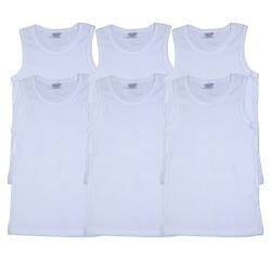 Unterhemden für Jungen und Kinder, 100 % Baumwolle, Weiß, 6 Stück, 6 Jungen Weste, 6-8 Jahre von ASRL