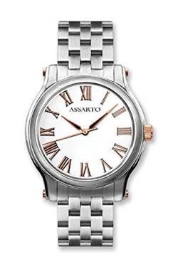 ASSARTO Watches Damenuhr ASU-4944TR-WHT mit Schweizer Uhrwerk und Saphirglas, Edelstahluhr von ASSARTO