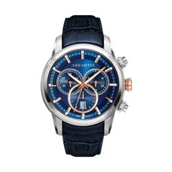 ASSARTO Watches Timekeeper Chronograph Herrenuhr mit Schweizer Uhrwerk, Saphirglas (Leder/Blau) von ASSARTO