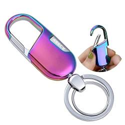 ASSCV Auto-Schlüsselanhänger mit (2 Schlüsselanhänger und Geschenkbox) Robuster Auto-Schlüsselanhänger-Halter für Männer und Frauen (Regenbogenfarbe) von ASSCV
