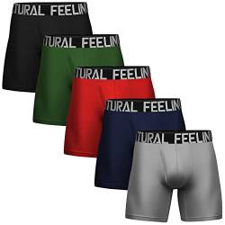 ASTEORRA Boxershorts Herren Sport Unterhosen Männer Sportunterwäsche Herren Boxershorts Schnelltrocknende Atmungsaktiv 5er Pack Mehrfarbig XXL von ASTEORRA