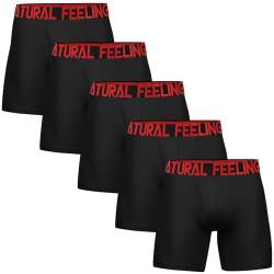 ASTEORRA Boxershorts Herren Sport Unterhosen Männer Sportunterwäsche Herren Boxershorts Schnelltrocknende Atmungsaktiv 5er Pack Schwarz M von ASTEORRA