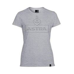 ASTRA Damen T-Shirt Prägung, grau, Damen-Bekleidung, Bier zum Anziehen als T-Shirt Print, mit dem typischen Herz-Anker, Geschenk-Idee für Frauen (XS) von ASTRA