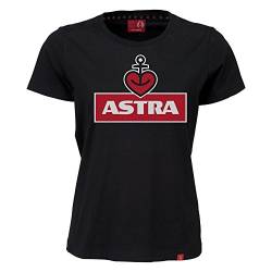 ASTRA Damen T-Shirt schwarz, Größe XS, Damen-Bekleidung, klassischer Herz-Anker Print, Mädchen, Bier auf der Haut von ASTRA