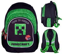 ASTRA Dreifächiger Schulrucksack MOTIV - Minecraft Figuren Rucksack Schultasche Schulrucksack Jungen Creeper Design | licht Rucksack | rucksack jungen Große Kapazität kinder Ranzen von ASTRA