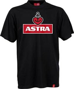 ASTRA Herren T-Shirt schwarz, Größe M, Oberteil für Herren, Basic-Shirt mit Herzanker-Aufdruck, Männer, lässige Herren-Bekleidung von ASTRA