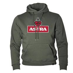 ASTRA Hoodie Unisex, Oliv, bequemer Pullover mit Kapuze, Cooler Kapuzen-Pulli mit Aufdruck, für Damen & Herren, Sweater aus St.Pauli (M) von ASTRA