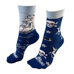 ASTRA Socken, für Damen & Herren, coole Socken aus St. Pauli, mit Seemanns-Motiven, blau, Mismatch (as3, numeric, numeric_39, numeric_42, regular, regular) von ASTRA