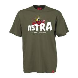 ASTRA St. Pauli Brauerei Herren T-Shirt Oliv, Oberteil für Herren, Basic-Shirt Brauerei-Aufdruck, Männer, lässige Herren-Bekleidung (as3, Alpha, m, Regular, Regular) von ASTRA