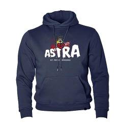 ASTRA St. Pauli Brauerei Hoodie Unisex, Sweater in Navy-Blau, sportlicher Kapuzen-Pullover mit Logo-Print auf Brust & Kapuze, Pulli für Männer & Frauen (as3, Alpha, s, Regular, Regular) von ASTRA