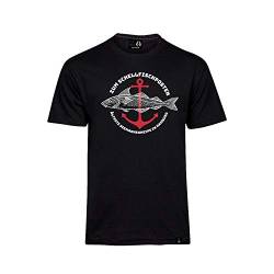 Basic T-Shirt SCHELLFISCHPOSTEN schwarz, Oberteil für Herren, Basic-Shirt mit Herzanker-Aufdruck, Frauen und Männer, lässige Herren-Bekleidung (M) von ASTRA
