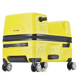 ASUMUI Trolley für Autokinder kann 20/24-Zoll-Reituniversalrad-Koffer für männliche und weibliche Kinder Fahren (Yellow 20inch) von ASUMUI