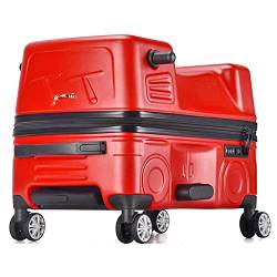 ASUMUI Trolley für Autokinder kann 20/24-Zoll-Reituniversalrad-Koffer für männliche und weibliche Kinder Fahren (red 20inch) von ASUMUI
