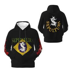 ASVIL Sepultura Roots Logo Fleece Pullover Herren Kapuze Hoodie Sweatshirt Langarm Kapuzenpullover für Männer Fan Merch Top mit Tasche von ASVIL