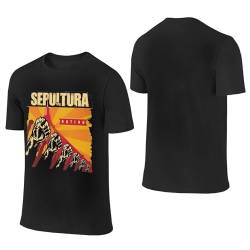 Sepultura Roots Logo Herren Schwarz T-Shirt Kurzarm Neuheit Baumwolle T Shirt Für Männer Rundhals Tshirt Fans Merch Tee Tops von ASVIL