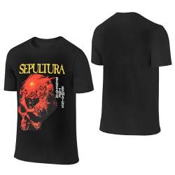 Sepultura Roots Logo Herren Schwarz T-Shirt Kurzarm Neuheit Baumwolle T Shirt Für Männer Rundhals Tshirt Fans Merch Tee Tops von ASVIL