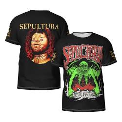 Sepultura Roots Logo Herren Schwarz T-Shirt Sommer Kurzarm Neuheit T Shirt Für Männer Rundhals Tshirt Fans Merch Tee Tops Band von ASVIL