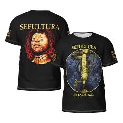 Sepultura Roots Logo Herren Schwarz T-Shirt Sommer Kurzarm Neuheit T Shirt Für Männer Rundhals Tshirt Fans Merch Tee Tops Band von ASVIL