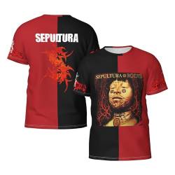 Sepultura Roots Logo Herren Schwarz T-Shirt Sommer Kurzarm Neuheit T Shirt Für Männer Rundhals Tshirt Fans Merch Tee Tops Band von ASVIL