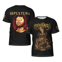 Sepultura Roots Logo Herren Schwarz T-Shirt Sommer Kurzarm Neuheit T Shirt Für Männer Rundhals Tshirt Fans Merch Tee Tops Band von ASVIL