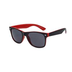 ASVP Shop Hochwertige Sonnenbrille Retro Vintage Unisex Brille für Männer und Frauen Schwarz/Rot (WF28) von ASVP Shop