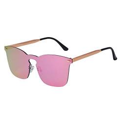 ASVP Shop Randlose verspiegelte Sonnenbrille, einteilige rahmenlose Sonnenbrille, rose von ASVP Shop
