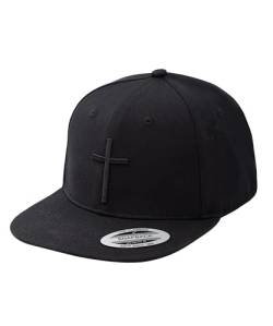 ASVP Shop - Schwarze Snapback-Kappe mit schwarzem Kreuz Baseballkappe (Schwarz) von ASVP Shop