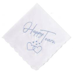 Happy Tears Hochzeit Taschentuch in Blau – Something Blue Bridal Andenken Braut Mutter, Weiss/opulenter Garten, Einheitsgröße von ASVP Shop