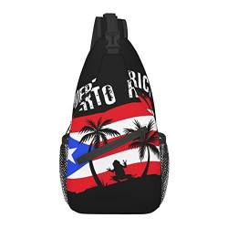Puerto Rico Rican Flag Sling Bag/Crossbody Rucksack/Puerto Rican Shoulder Bag for Men For Women, Travel, Hiking, Work, Flagge Puerto Rico Ac5, Einheitsgröße von ASYG
