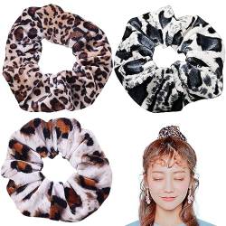 3 Stücke Haargummis Elastische Haarbänder Haargummis Seile Dot Leopard Scrunchie für Frauen Und Mädchen Haarschmuck von ASYKNM