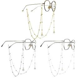 ASYKNM 3er Set Damen Brillenketten - Schicke Halterungen für Brille und Maske in einem - Mit Perlen und elegantem Design - Auch als Mundschutzkette geeignet von ASYKNM