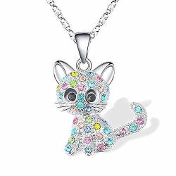 ASYKNM Süße Katze Halskette für Mädchen, Katze Anhänger, Geschenk für Weihnachten, Geburtstagsgeschenk für Kinder, Mädchen, Damen, Frau von ASYKNM