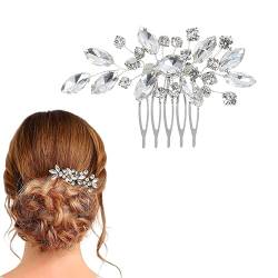 Hochwertiger Kristall-Haarkamm für die Braut bei der Hochzeit, eleganter Silberschmuck mit funkelnden Kristallen. Perfektes Haarschmuck für die Braut und ihre Brautjungfern von ASYKNM