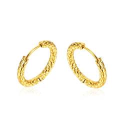 ATEIELLI Damen Ohrringe Vergoldet Creolen Edelstahl Basic Ohrringe E15 (Kreis) von ATEIELLI