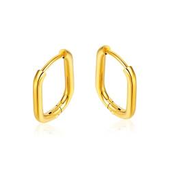 ATEIELLI Damen Ohrringe Vergoldet Creolen Edelstahl Basic Ohrringe E15 (Oval) von ATEIELLI