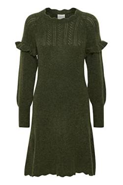 ATELIER RÊVE ICHI IRMANON DR Damen Strickkleid Feinstrickkleid Kleid Strickkleid aus Lochstrick und mit Rüschen Wolle Alpaka Regular Fit, Größe:M, Farbe:Rifle Green (190419) von ATELIER RÊVE ICHI