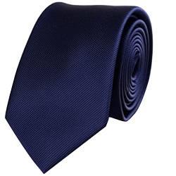 ATETEO Herren, einfarbig, schmal, 6,1 cm, für Business, Party, Verabredung Krawatte, D-Navy, Einheitsgröße von ATETEO