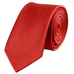 ATETEO Herren, einfarbig, schmal, 6,1 cm, für Business, Party, Verabredung Krawatte, E-Rot, Einheitsgröße von ATETEO