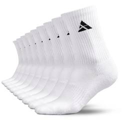 ATHLETIC AESTHETICS 9 Paar Unisex Sportsocken - Cushioned Crew Socks - Hohe Tennissocken aus gekämmter Baumwolle - Socken perfekt für Training & Alltag von ATHLETIC AESTHETICS