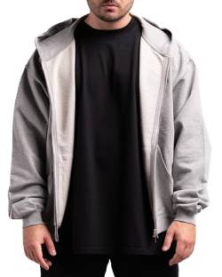 ATHLETIC AESTHETICS Oversized Zipped Hoodie (Grey Marl) - HQ BasicsM von ATHLETIC AESTHETICS