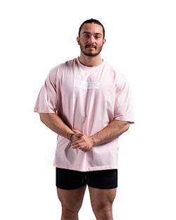 Infinity Oversize T-Shirt - Freizeit und Fitness Shirt für Herren - Bequemes & hochwertiges Kurzarm Shirt mit Rundhals, Dropshoulders (as3, Alpha, l, Regular, Regular, Pink Lemonade) von ATHLETIC AESTHETICS